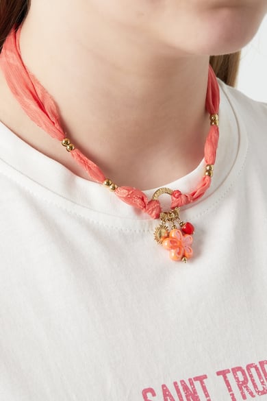 Sunny Floral Halskette - Orange &amp; Gold Farbe h5 Bild2